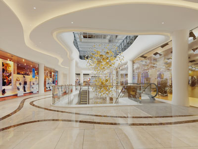 现代商场大堂电梯井3d模型 现代商场大堂电梯井