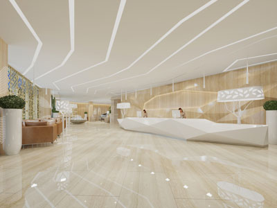 现代大堂前台接待区