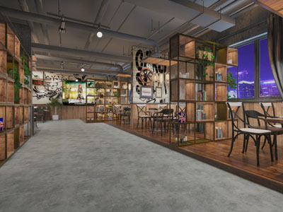 工业风饭店餐馆就餐区