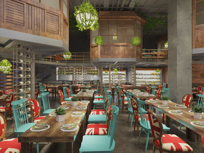 工业风饭店餐馆就餐区