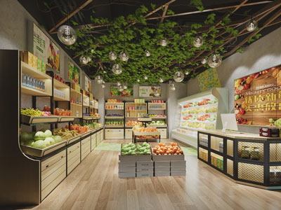 现代水果蔬菜生鲜超市