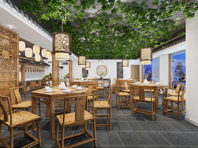 中式饭店餐馆就餐区