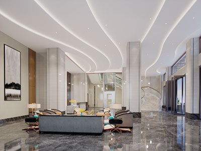 现代大堂前台接待区