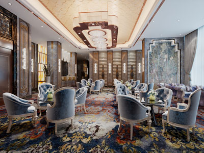 欧式会所会客室接待区