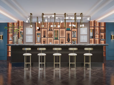 现代轻奢大堂前台接待台