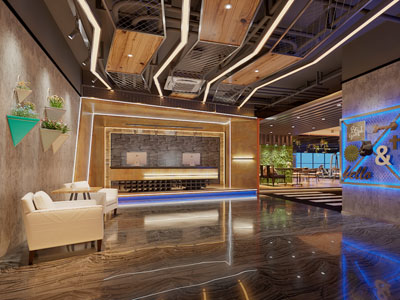 工业风大堂前台接待区