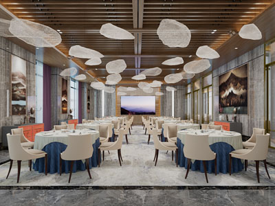 现代酒店大堂就餐区