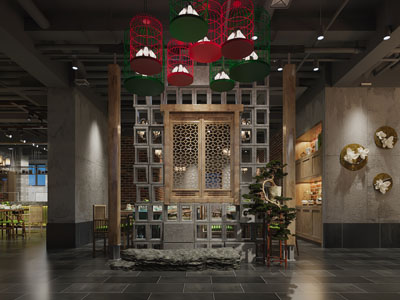 中式饭店餐馆就餐区