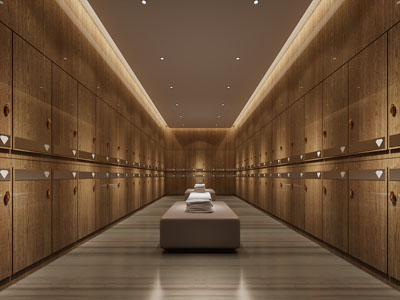 现代洗浴中心更衣室