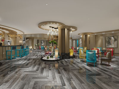 新中式大堂大厅会客接待区