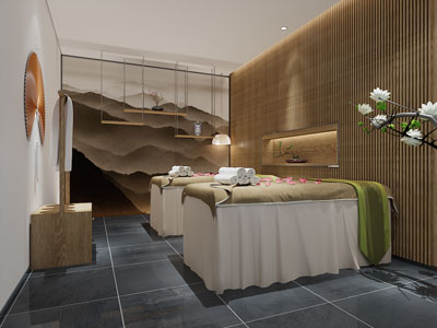 新中式美容院会所spa护理房按摩床