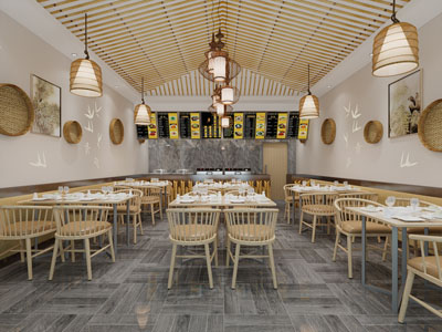 中式民宿饭店餐馆就餐区