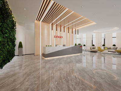 现代酒店大堂前台接待区