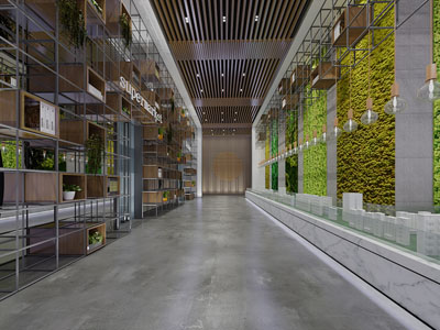 工业风售楼处大堂沙盘