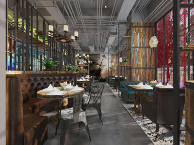 工业风饭店餐馆就餐区