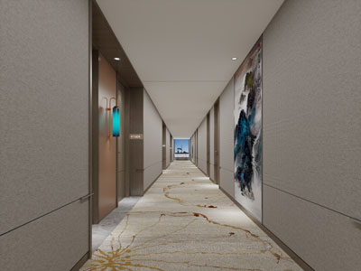 新中式酒店客房走廊过道