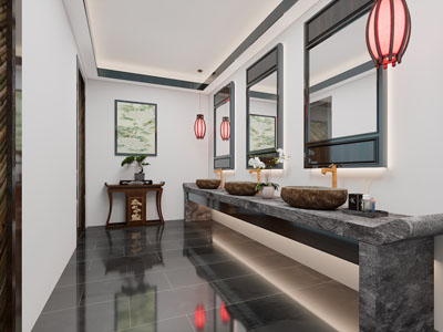 新中式洗手间公共卫生间