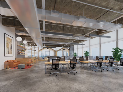 工业风公共办公区