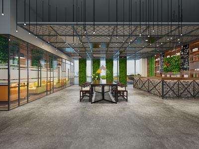 工业风茶水间接待区