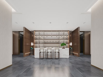 新中式大堂前台接待区