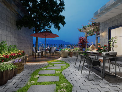 新中式阳台露台