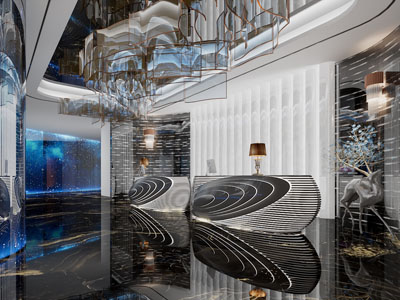 后现代大堂前台接待区