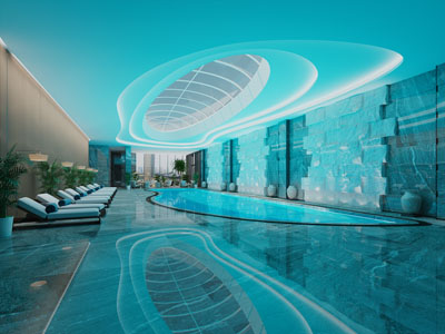 后现代室内游泳池游泳馆