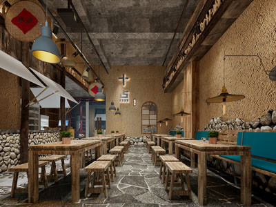 中式民宿饭店餐馆就餐区