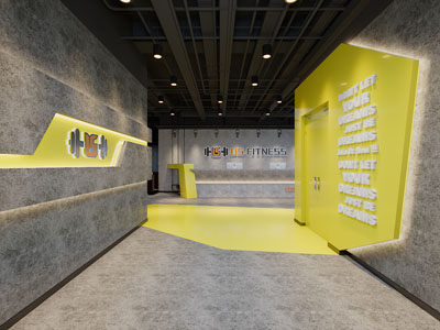 工业风大堂前台接待过道