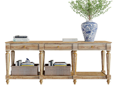 美式实木玄关柜边柜