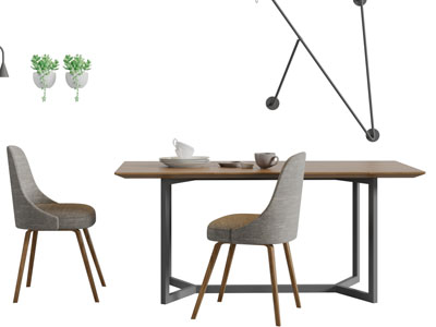 北欧实木餐桌椅组合