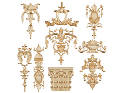 欧式金色雕花构件