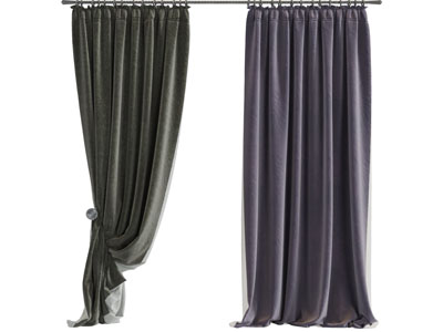 欧式带窗帘杆的布艺窗帘3d模型 欧式带窗帘杆的布艺窗帘