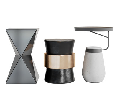 现代几何形茶几边几3d模型 现代几何形茶几边几