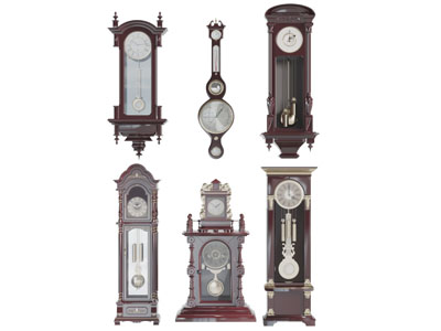 欧式实木座钟挂钟钟表3d模型 欧式实木座钟挂钟钟表