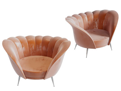 现代贝壳靠背单人沙发3d模型 现代贝壳靠背单人沙发