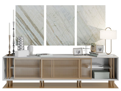 现代玻璃柜门的电视柜