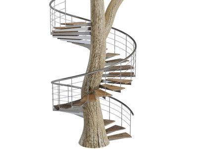 现代旋转楼梯3d模型 现代旋转楼梯