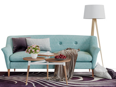 北欧布艺多人沙发茶几组合