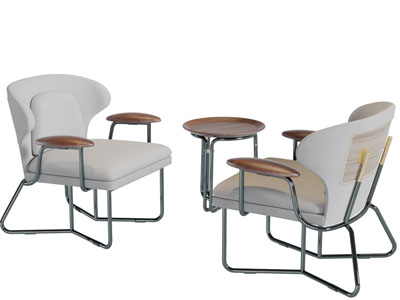 现代白色休闲椅子