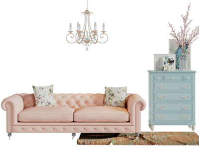 美式多人沙发玄关柜边柜