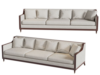 简欧实木边框的多人沙发