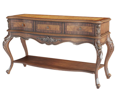 欧式雕花实木玄关柜边柜