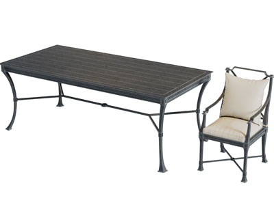 工业风长方形餐桌椅组合