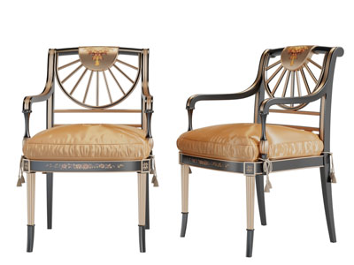 欧式雕花框架的休闲椅子