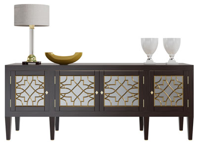 美式雕花柜门电视柜