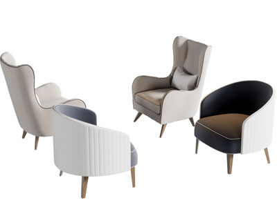 现代单人沙发3d模型 现代单人沙发