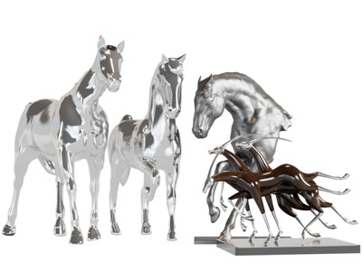 现代不锈钢马雕塑雕刻