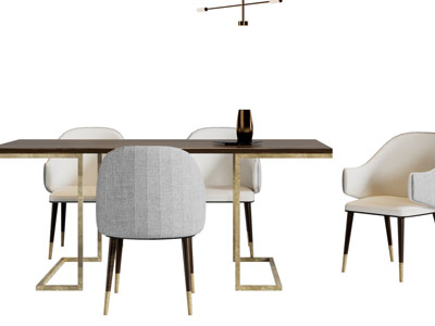 现代轻奢餐桌椅组合