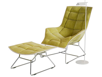 现代带脚踏的休闲椅子躺椅